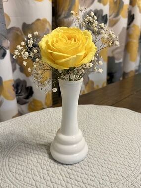 Vintage Randall White Milk Glass Vase 6”